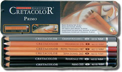 Cretacolor Primo Basic Drawing Tin of 6 Pencils