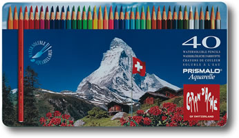 Caran D'Ache Prismalo Watersoluble Colour Pencils Tin of 40