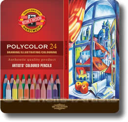Koh I Noor 3800  Polycolor Colour Pencils Tin of 24