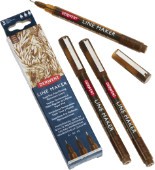 Derwent Line Maker Pens - Sepia Pack of 3