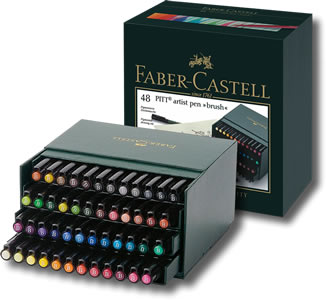 haalbaar Pebish Grappig Faber Castell Pitt Artist Brush Pen - Gift Box 48 - Pencils4artists